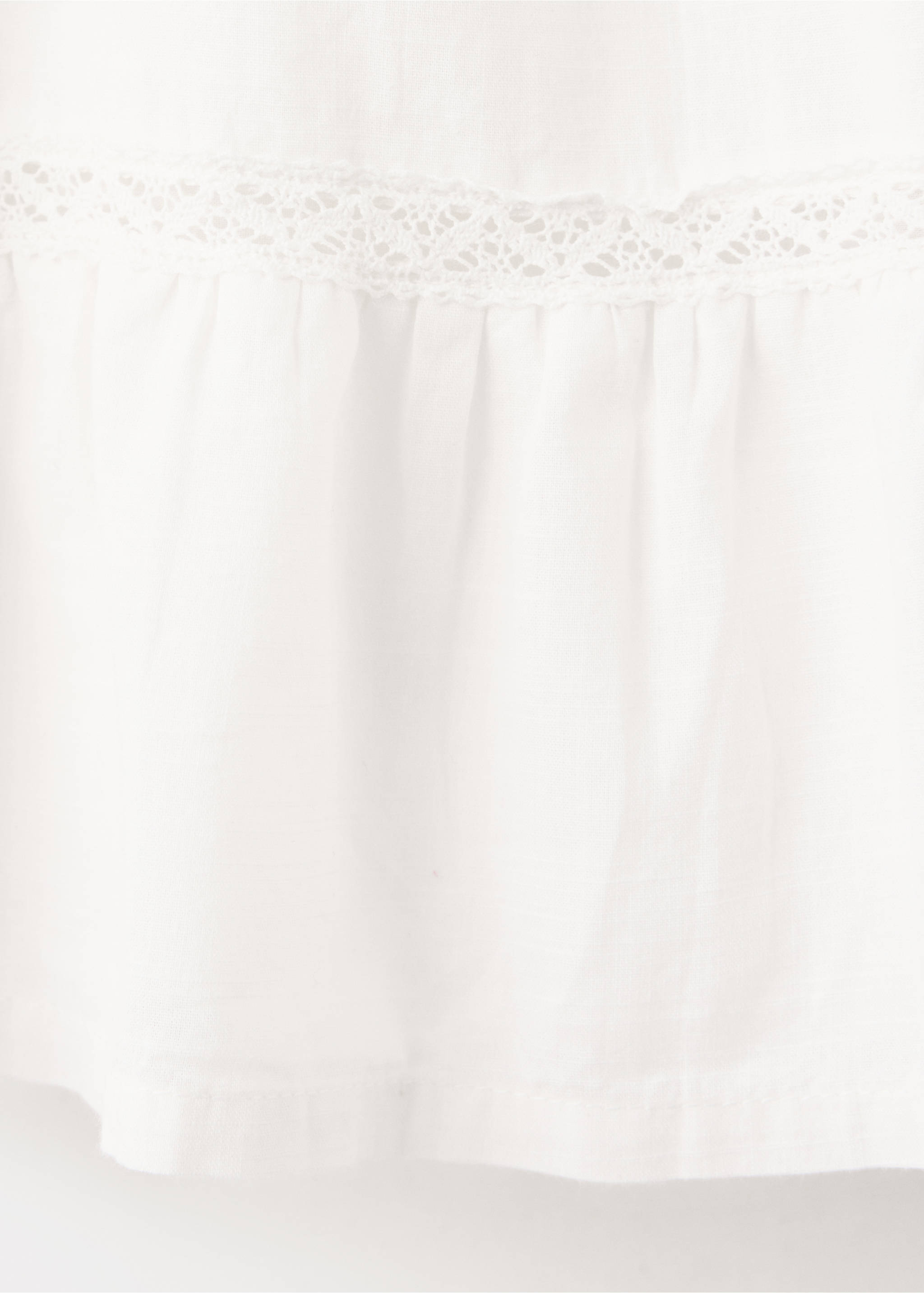 Cotton dress with bead embellishment - Details of the article 8, Off White. Ref: 37071437-00.