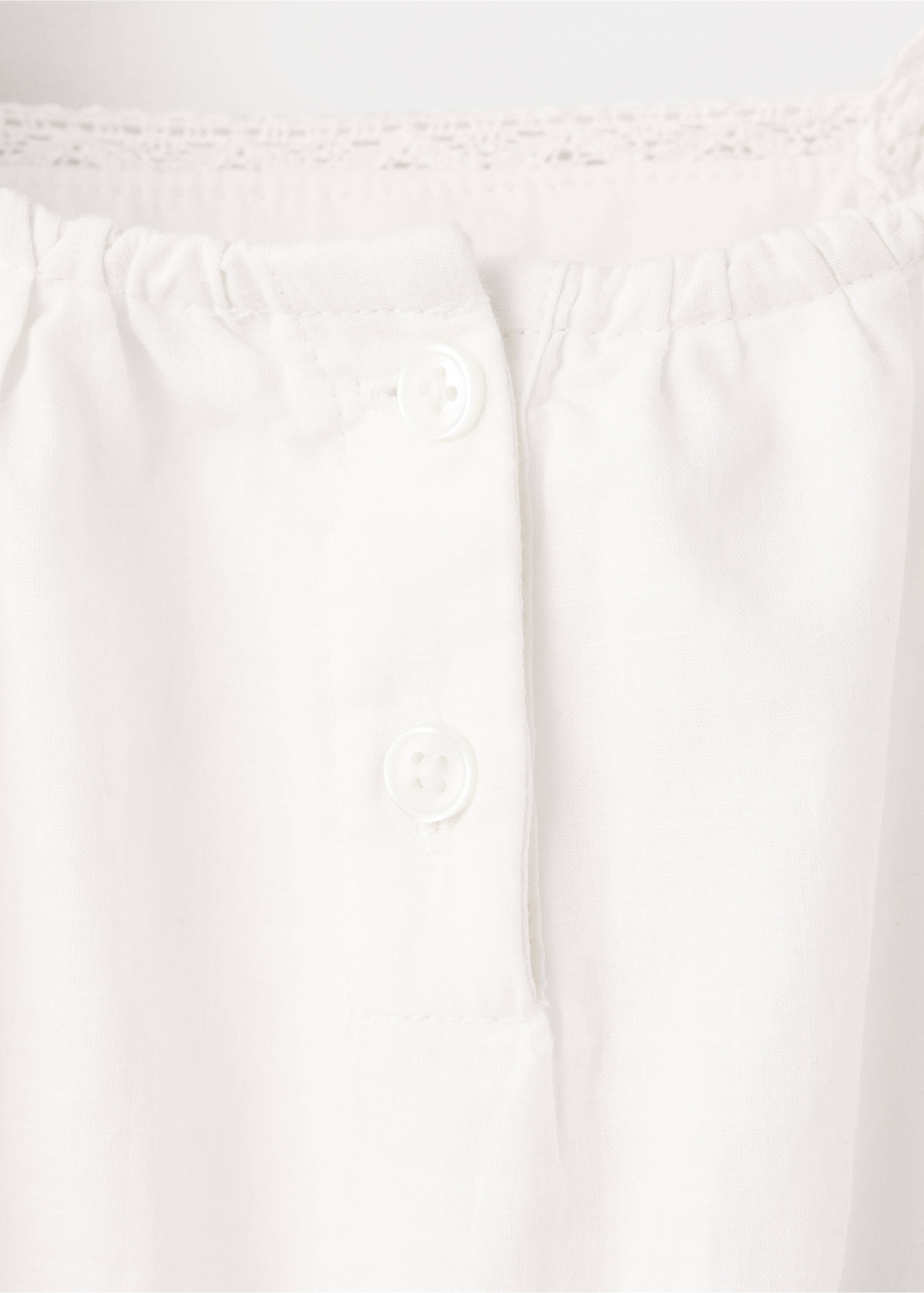 Cotton dress with bead embellishment - Details of the article 0, Off White. Ref: 37071437-00.