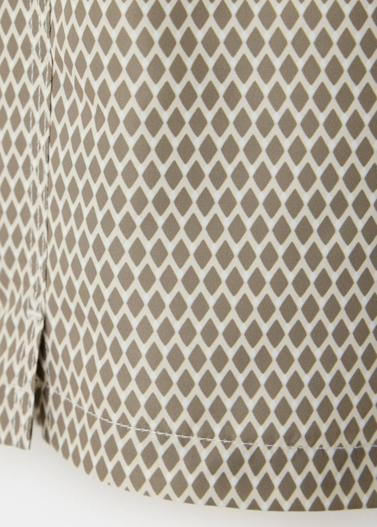 Geometric-print swimsuit — Beige