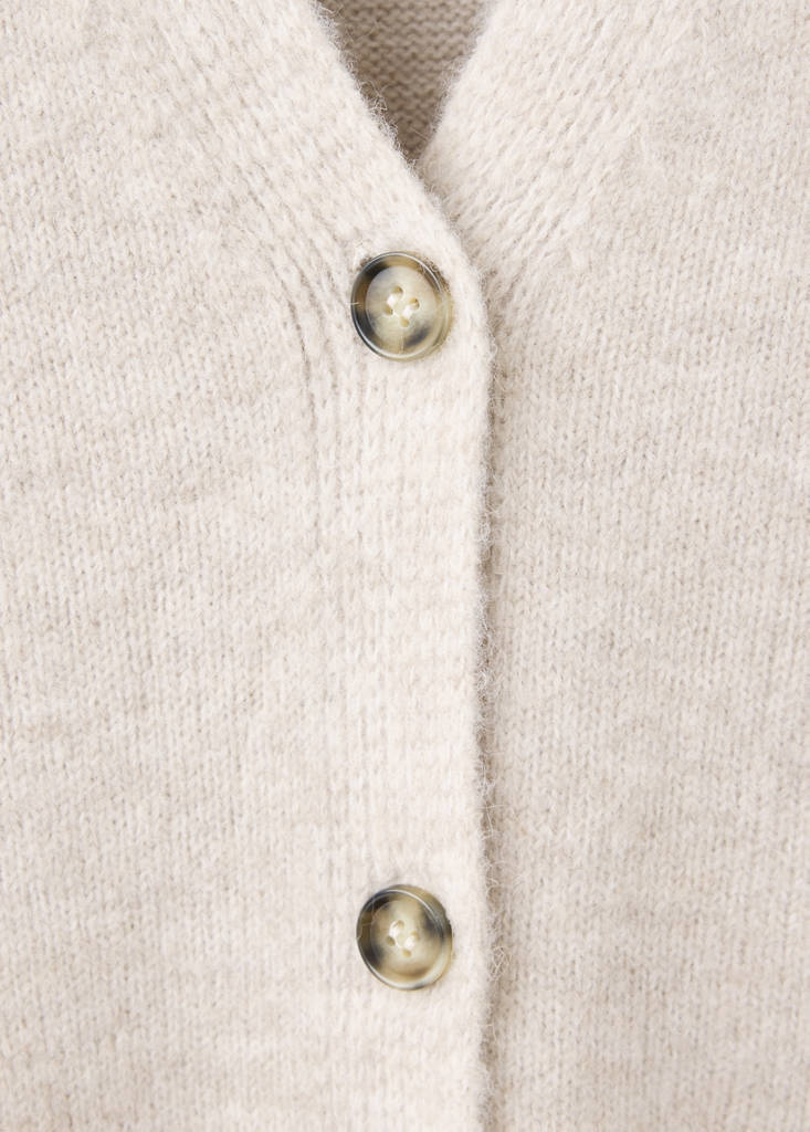 V-neck knitted cardigan — Light/Pastel Grey