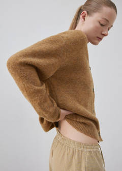 V-neck knitted cardigan — Brown 1