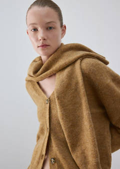 V-neck knitted cardigan — Brown 5