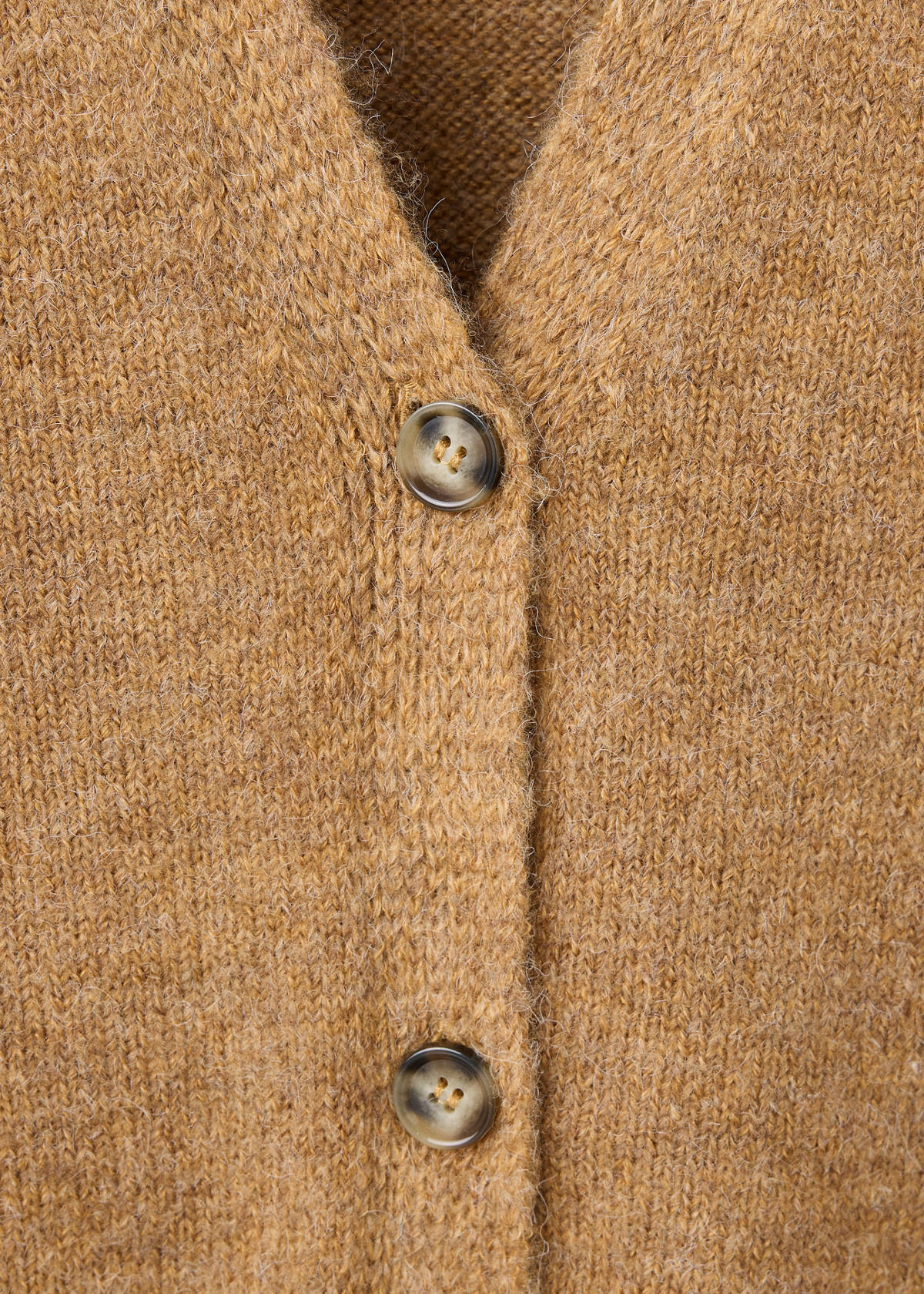 V-neck knitted cardigan — Brown