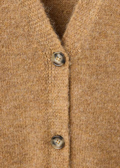 V-neck knitted cardigan — Brown 7