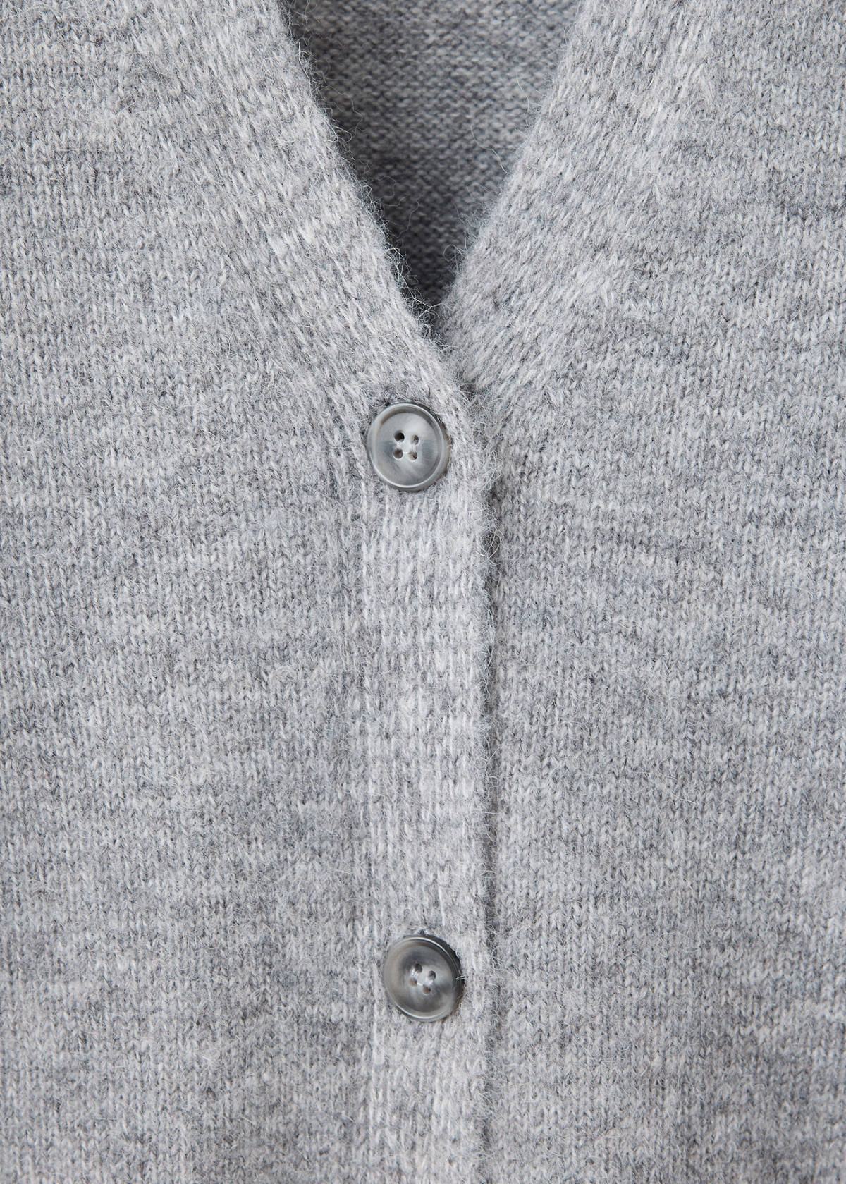 V-neck knitted cardigan — Grey
