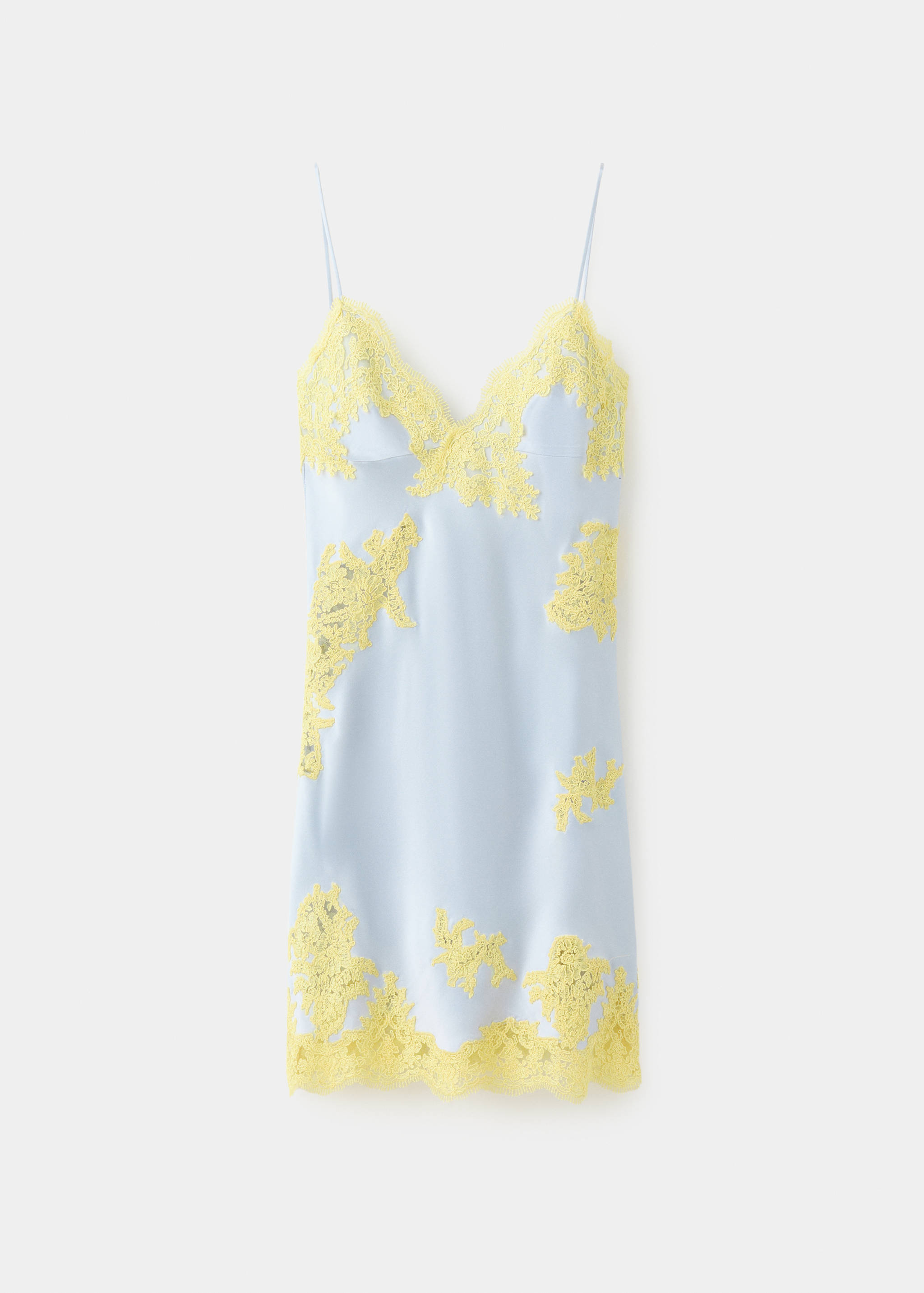 Satin dress with relief lace - Article without model