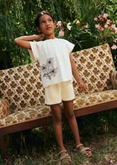 Crochet shorts with embroidered detail — Ecru 1