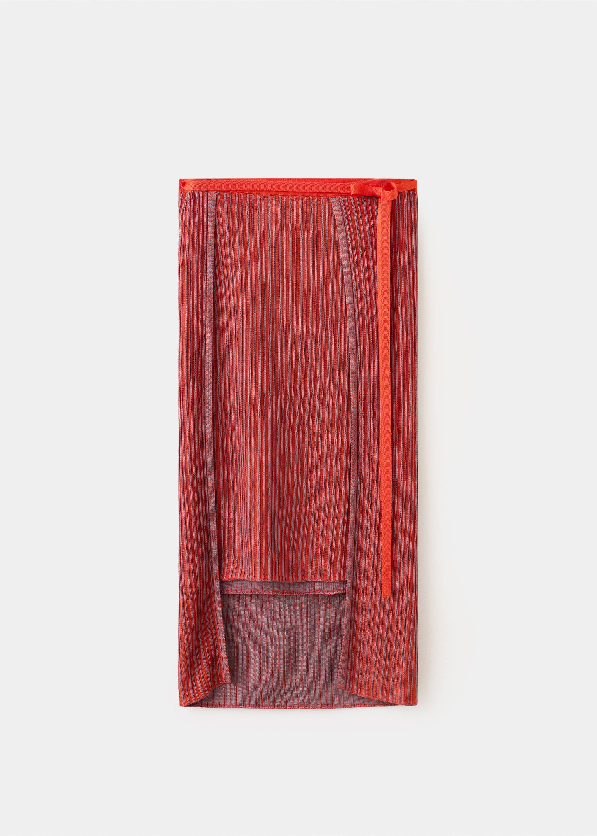 Striped texture knit skirt - Article without model, Red. Ref: 37071446-00.