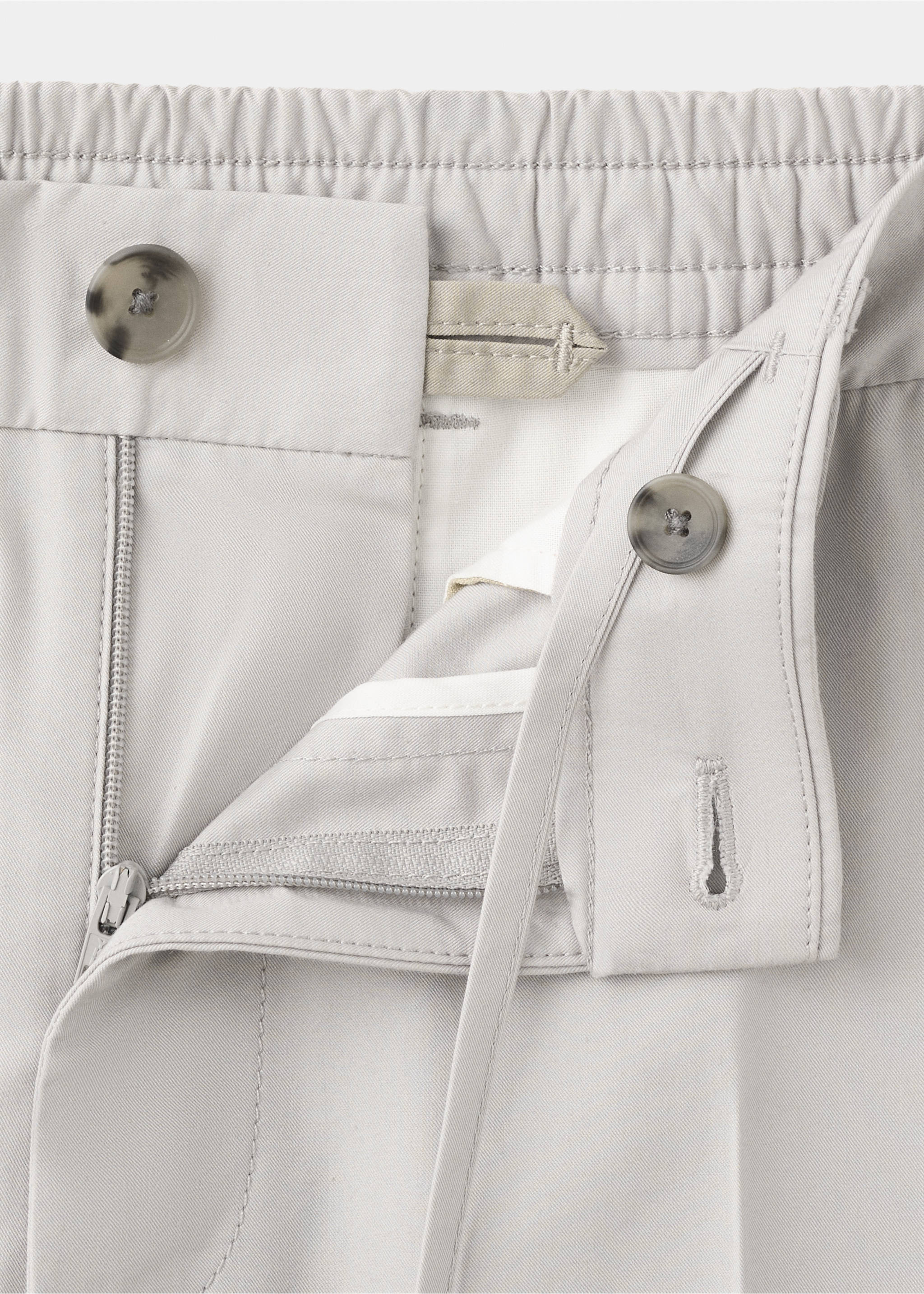 Pantalón slim fit mezcla algodón lyocell - Detalle del artículo 8, Gris hielo. Ref: 37071448-00.
