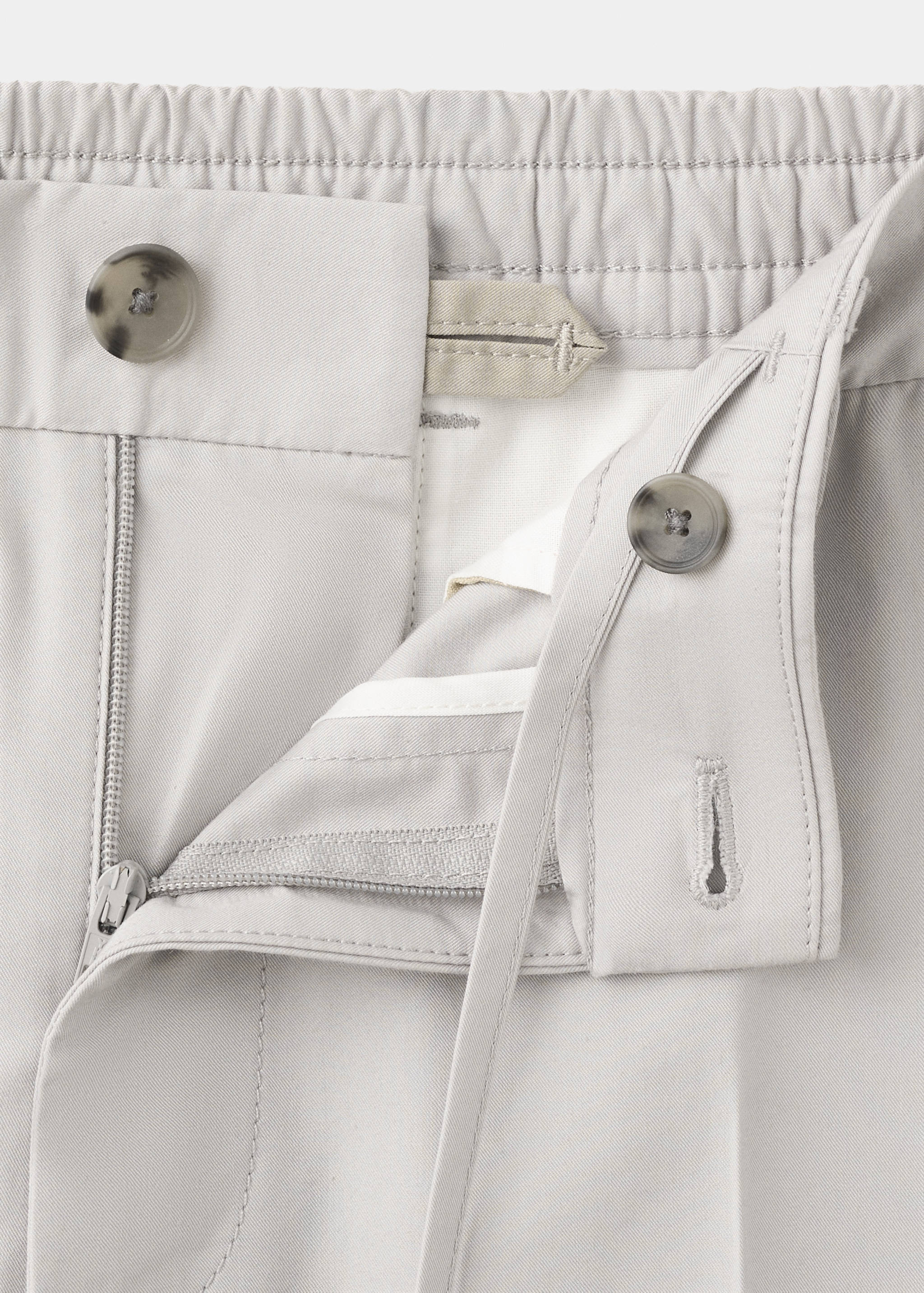 Cotton-blend slim-fit cropped trousers - Details of the article 8