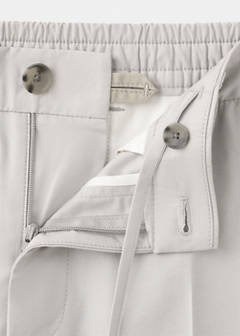 Slim fit cropped cotton blend trousers — Ice Grey 7