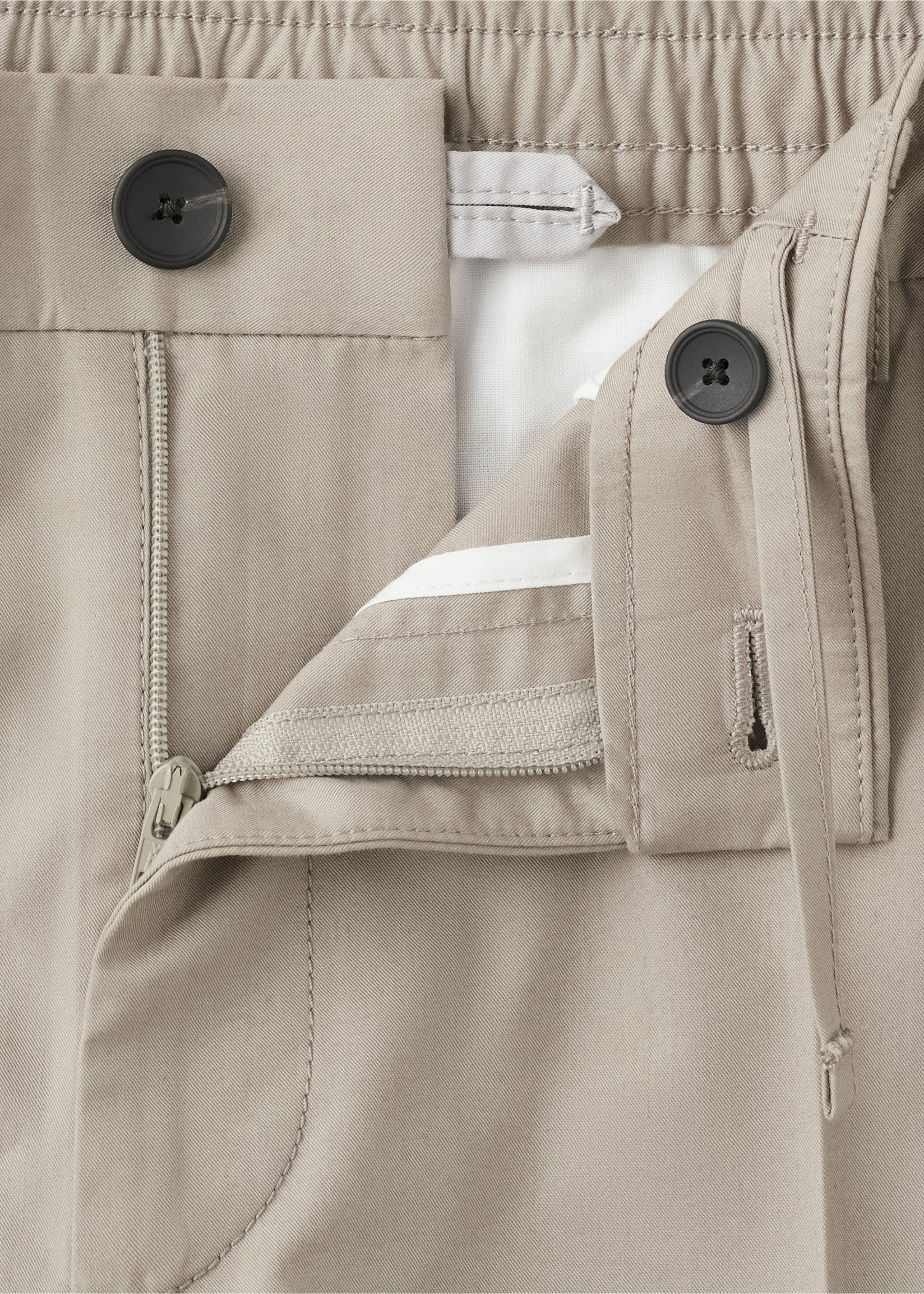 Pantalón slim fit mezcla algodón lyocell - Detalle del artículo 8, Marrón medio. Ref: 37071448-00.