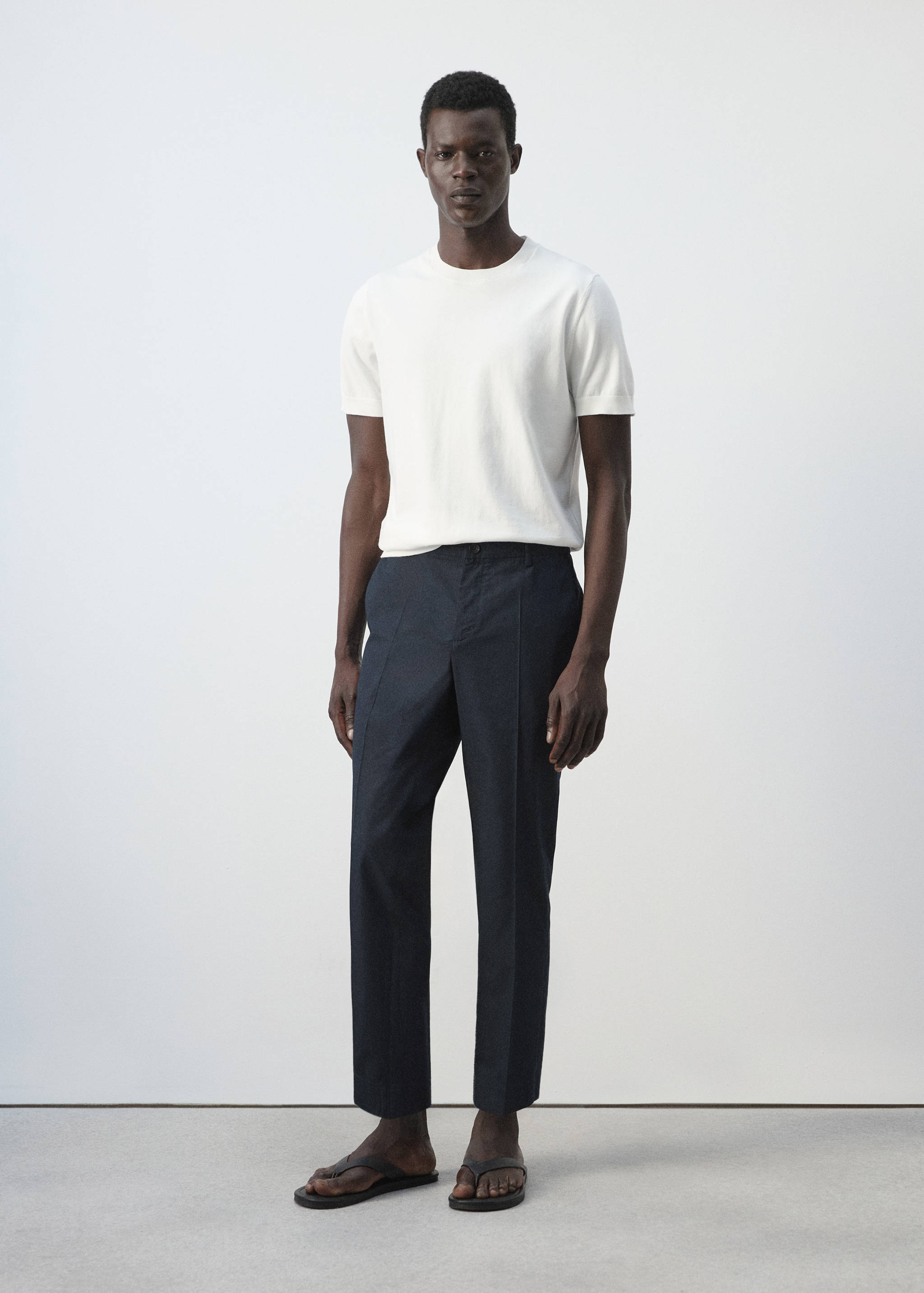 Pantalons slim fit barreja cotó lyocell - Pla general