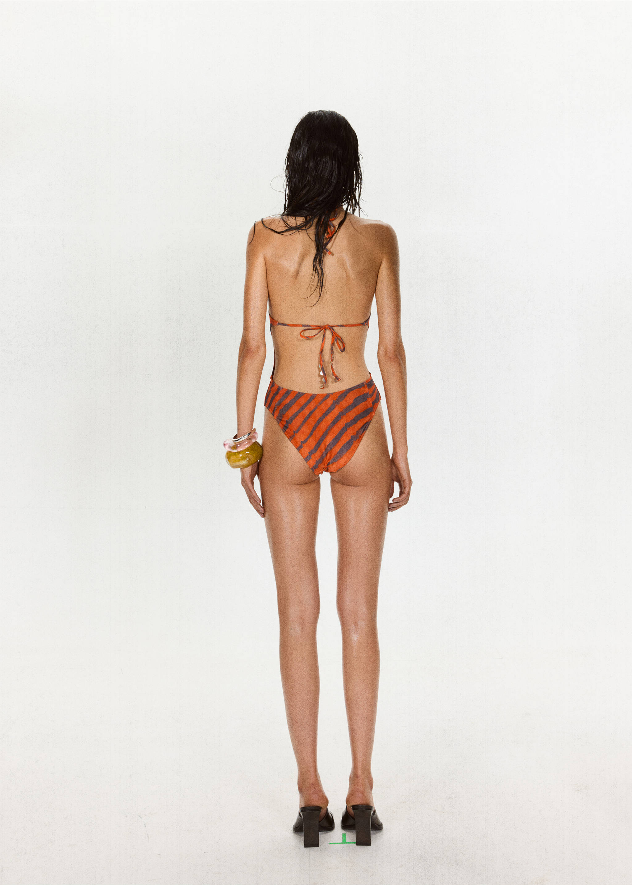 Maillot de bain dos nu imprimé - Verso de l’article, Orange. Ref: 37071449-00.