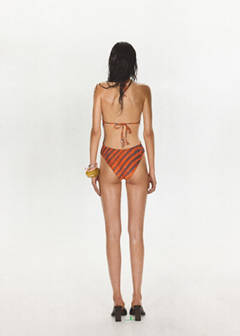 Halter neck animal print swimsuit — Orange 3