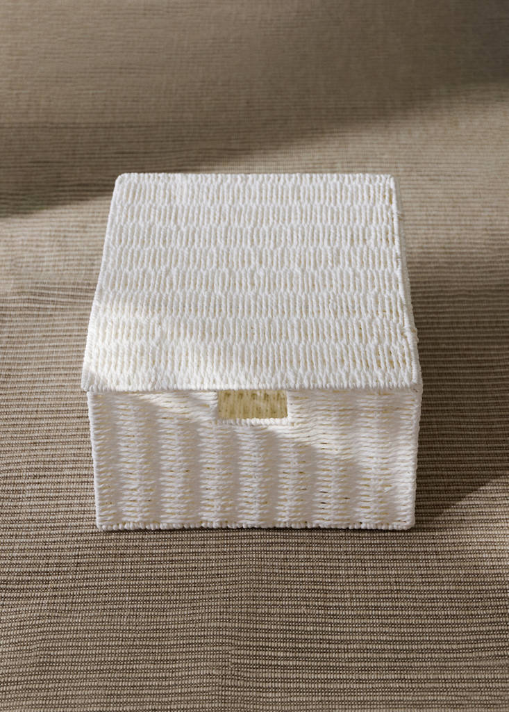 Medium braided paper box — White