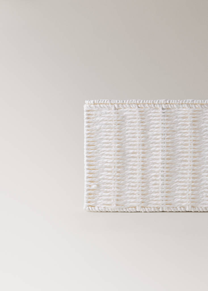 Medium braided paper box — White