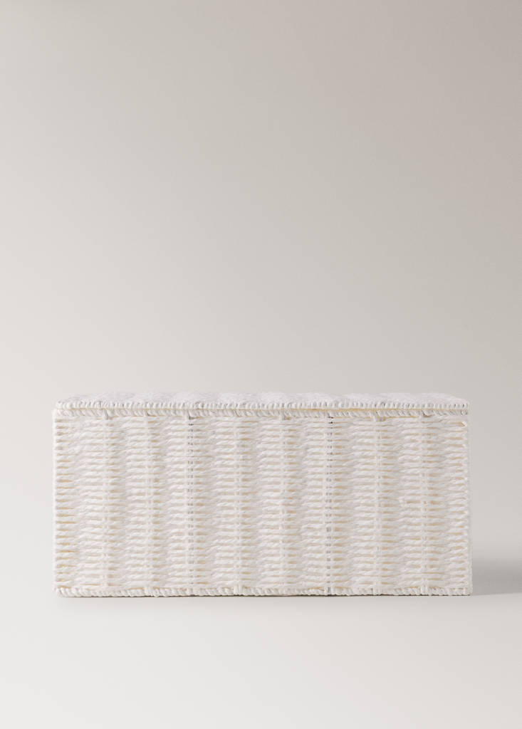 Medium braided paper box — White