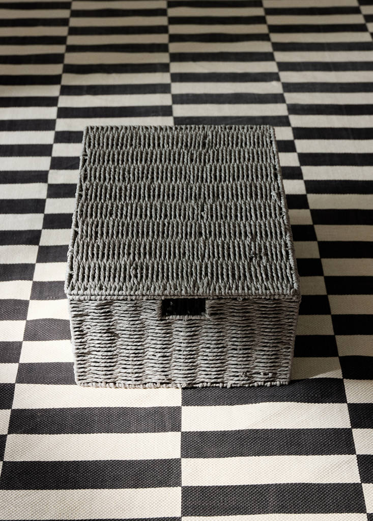 Medium braided paper box — Grey