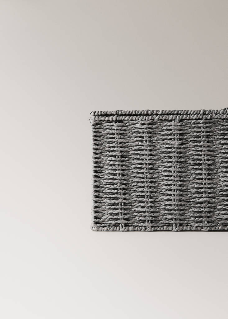 Medium braided paper box — Grey