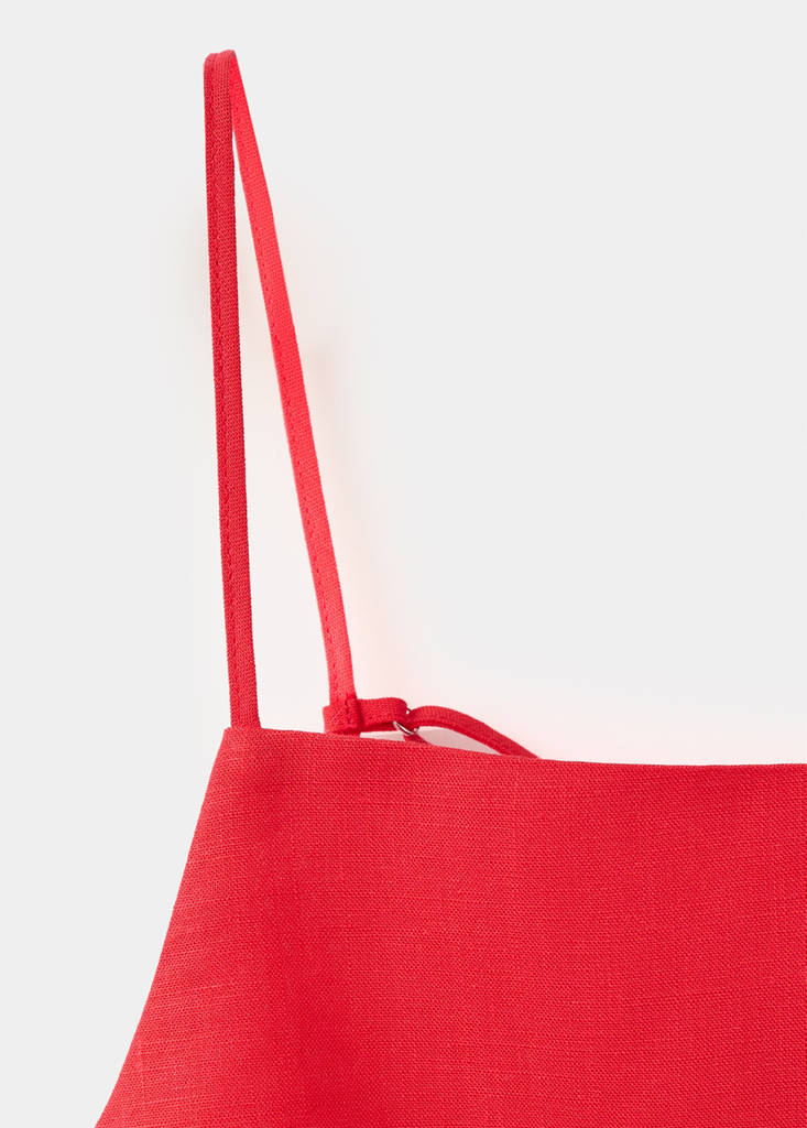 Linen crop top — Red