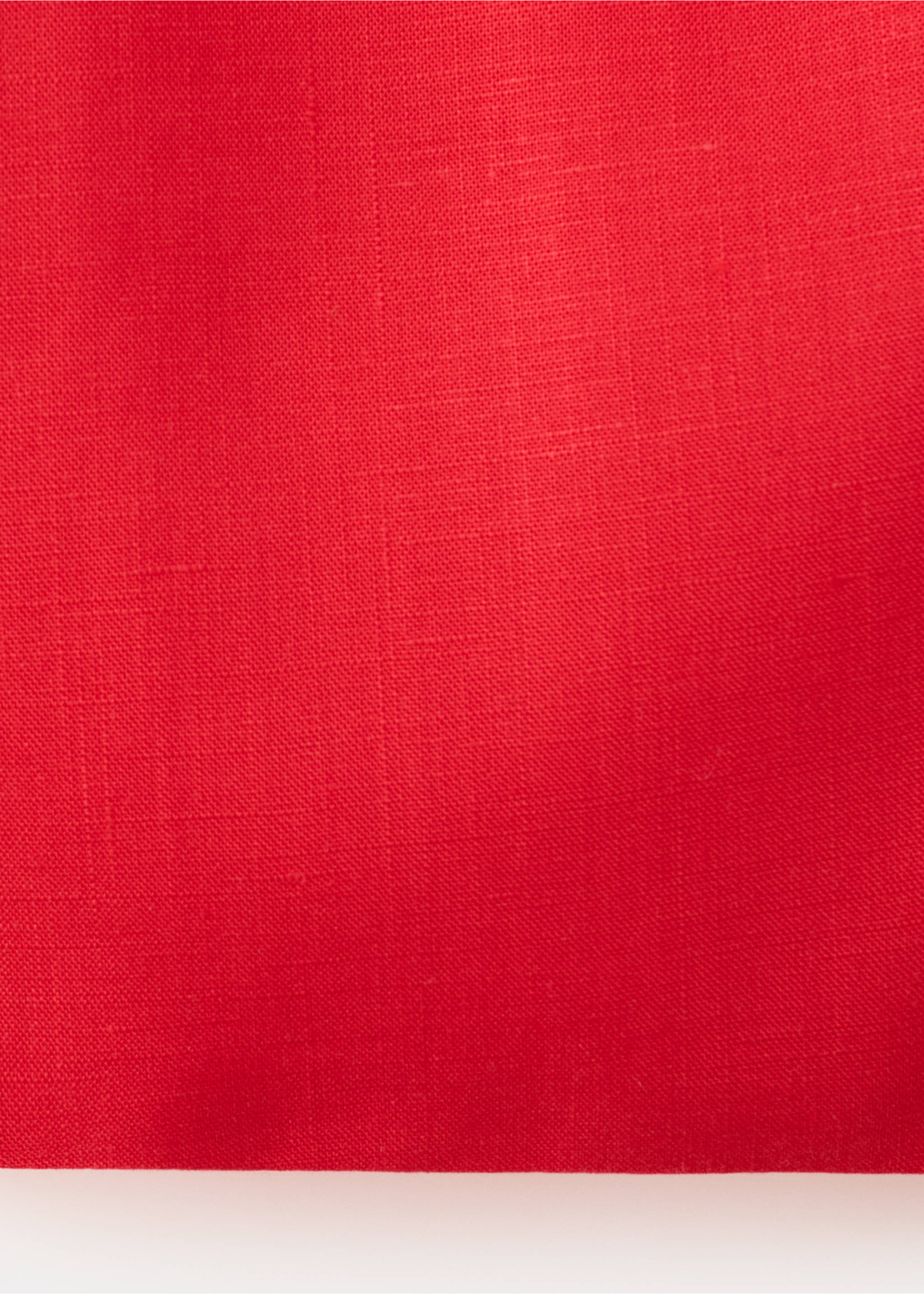 Linen crop top - Details of the article 0, Red. Ref: 37071452-00.