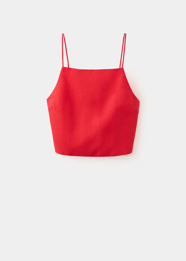 Linen crop top — Red