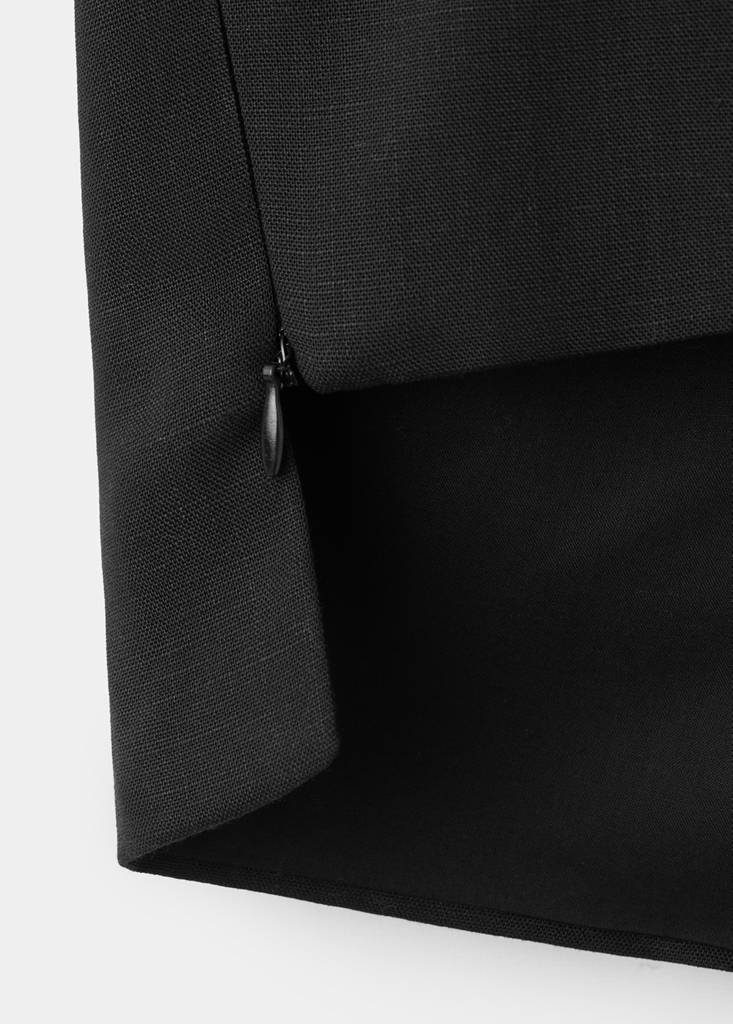 Linen crop top — Black