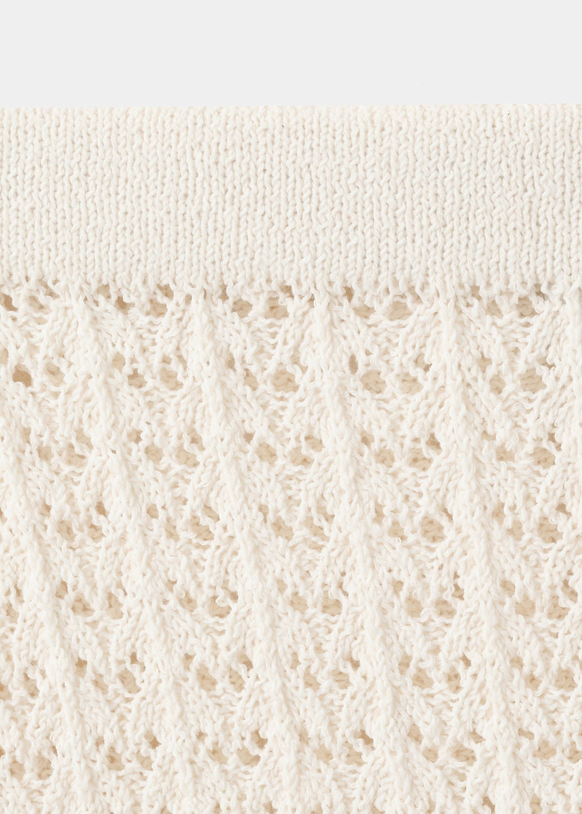 Short crochet cotton skirt — Ecru