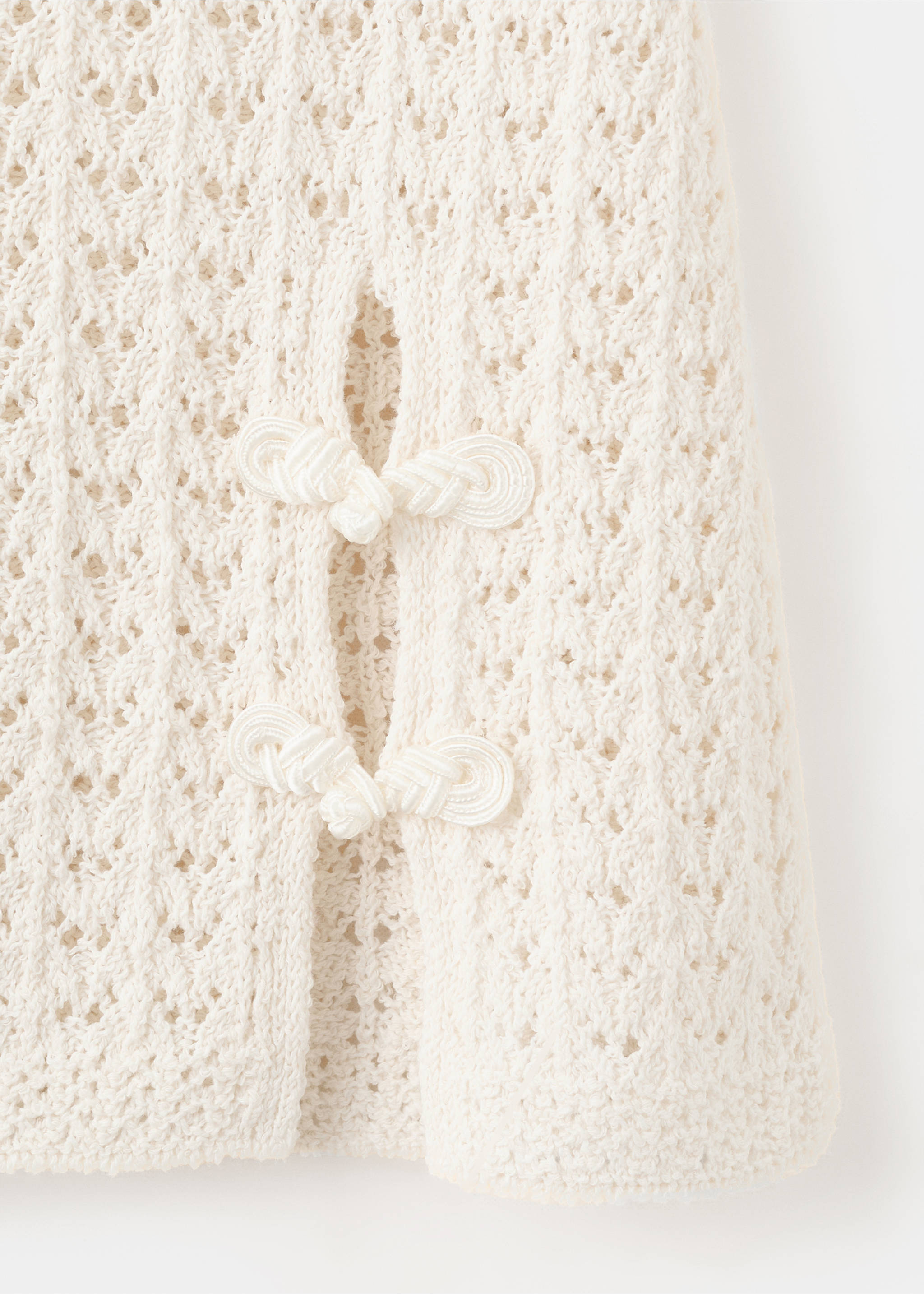 Short openwork knitted skirt - Details of the article 0, Ecru. Ref: 37071455-00.