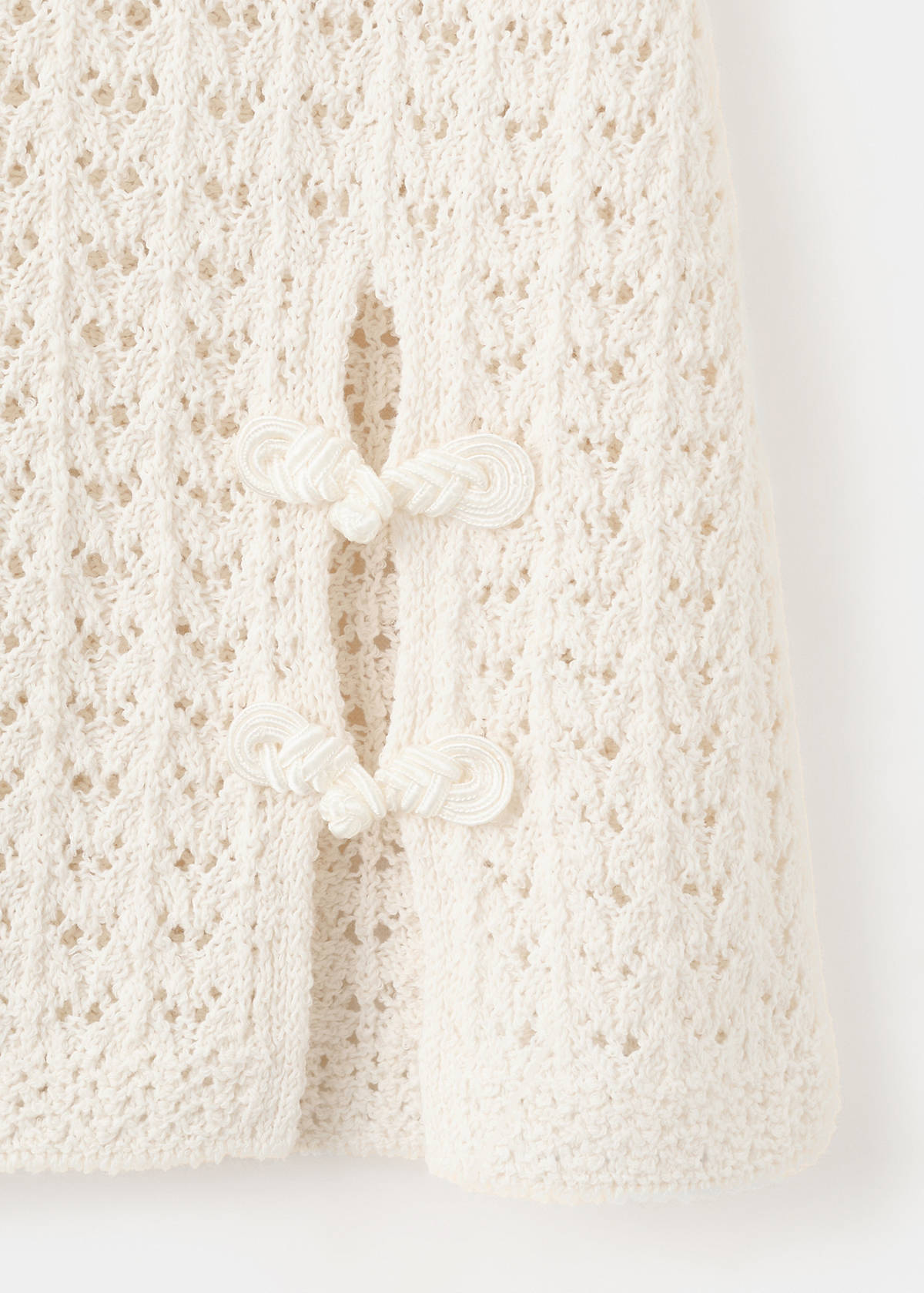 Short crochet cotton skirt — Ecru
