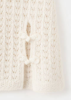 Short crochet cotton skirt — Ecru 8