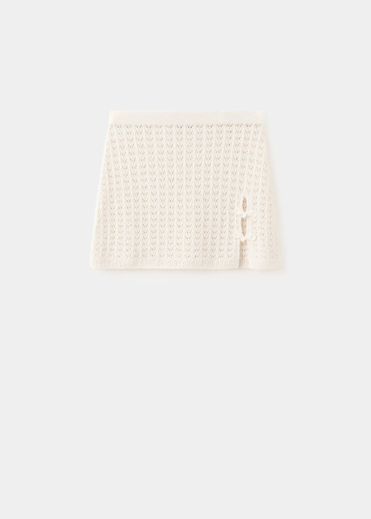 Short crochet cotton skirt — Ecru