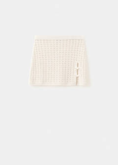 Short crochet cotton skirt — Ecru 6