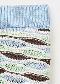 Wavy stripe knit shorts — Sky Blue 7