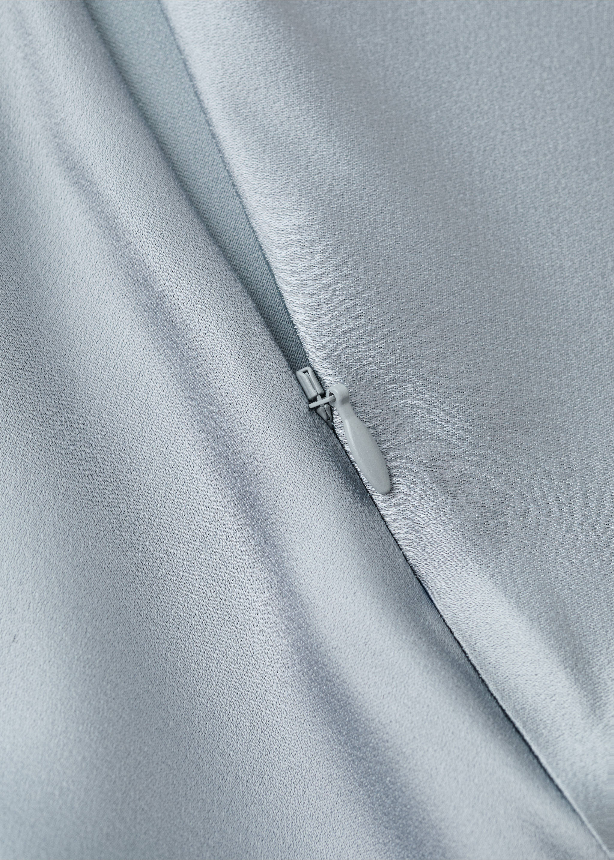 Satin maxi-skirt - Details of the article 8, Silver. Ref: 37071457-00.