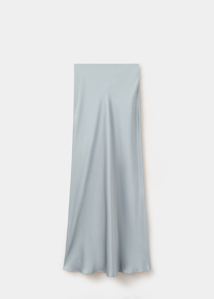 Satin maxi-skirt — Silver