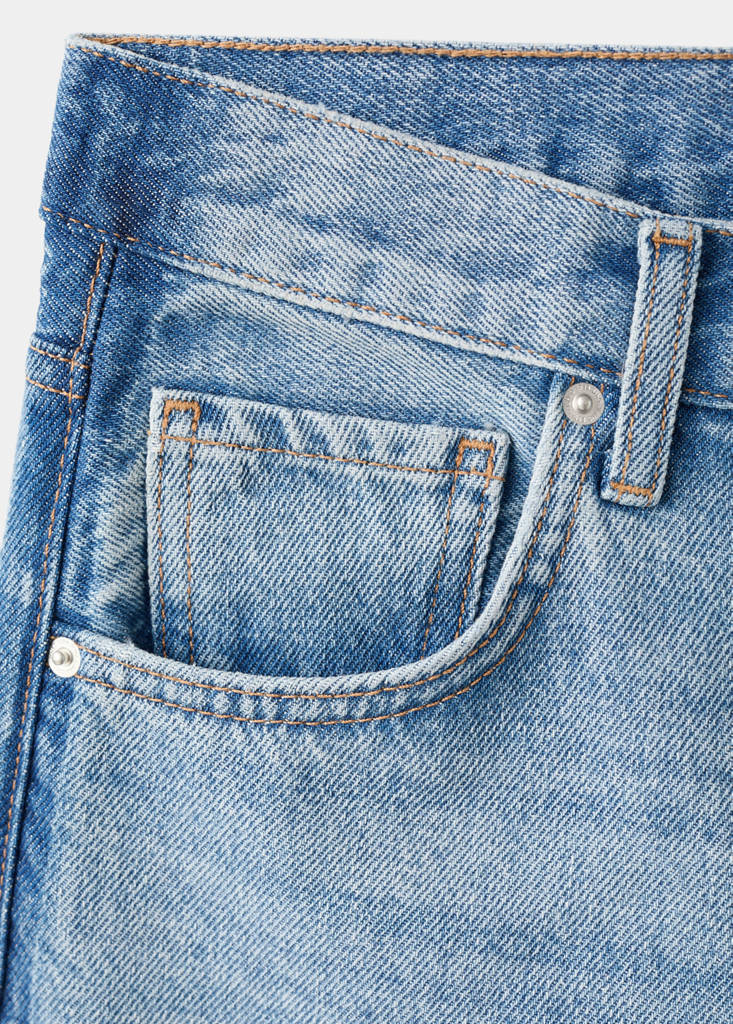 Mid-rise straight jeans — Light Blue