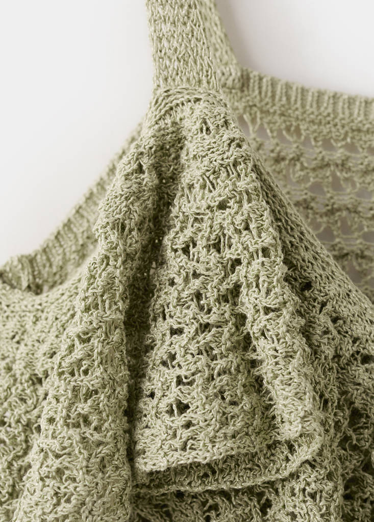 Ruffled crochet top — Pastel Green