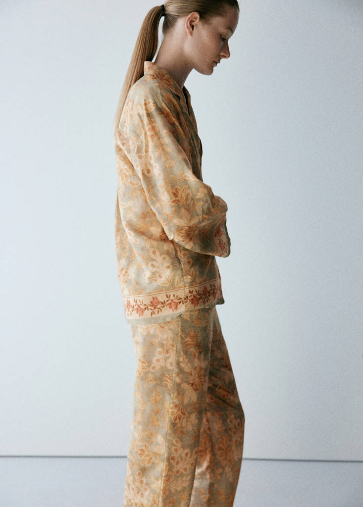 Floral print trousers — Green