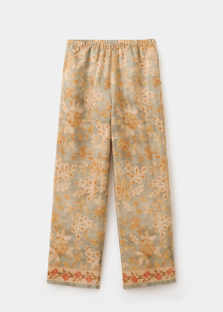 Floral print trousers — Green