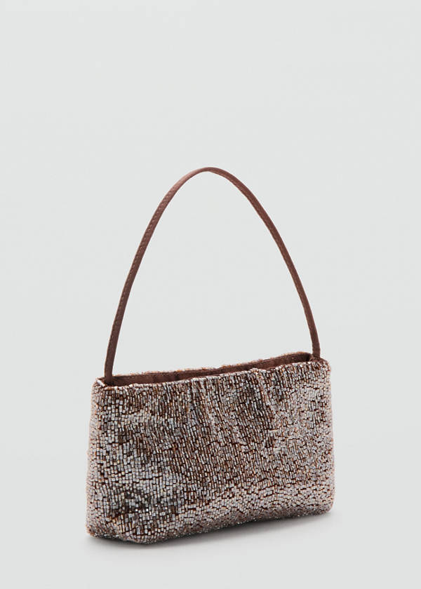 Crystal clutch bag — Brown