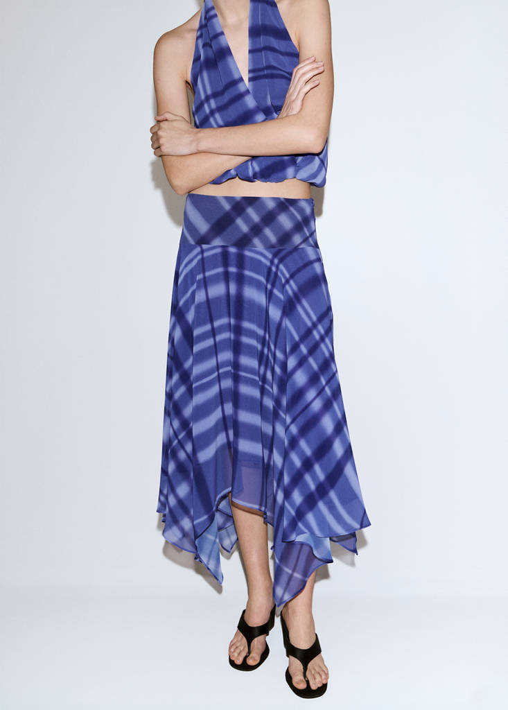 Long flared skirt — Blue