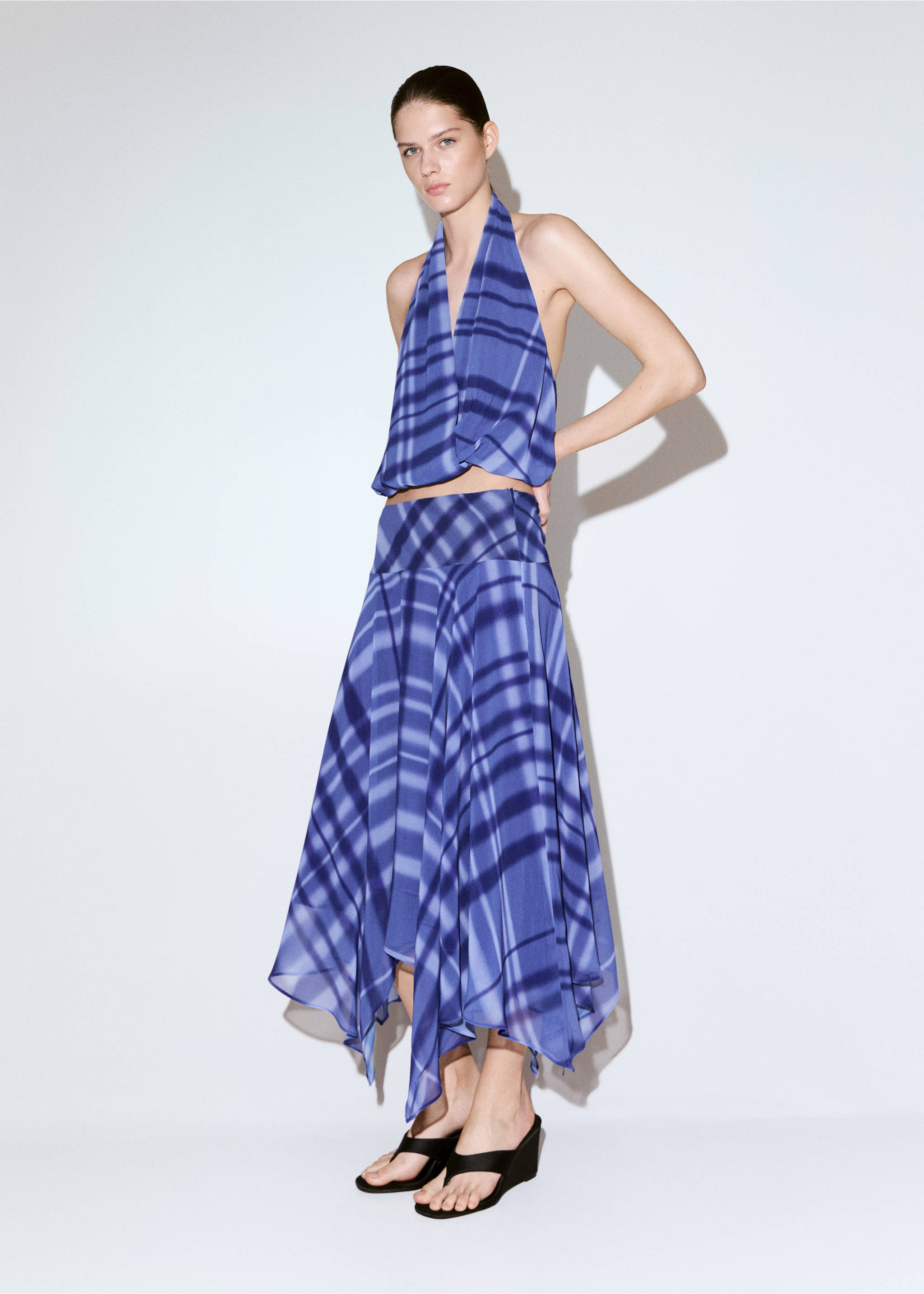 Rok panjang flare - Tampilan Umum, Biru. Ref: 37071463-01.