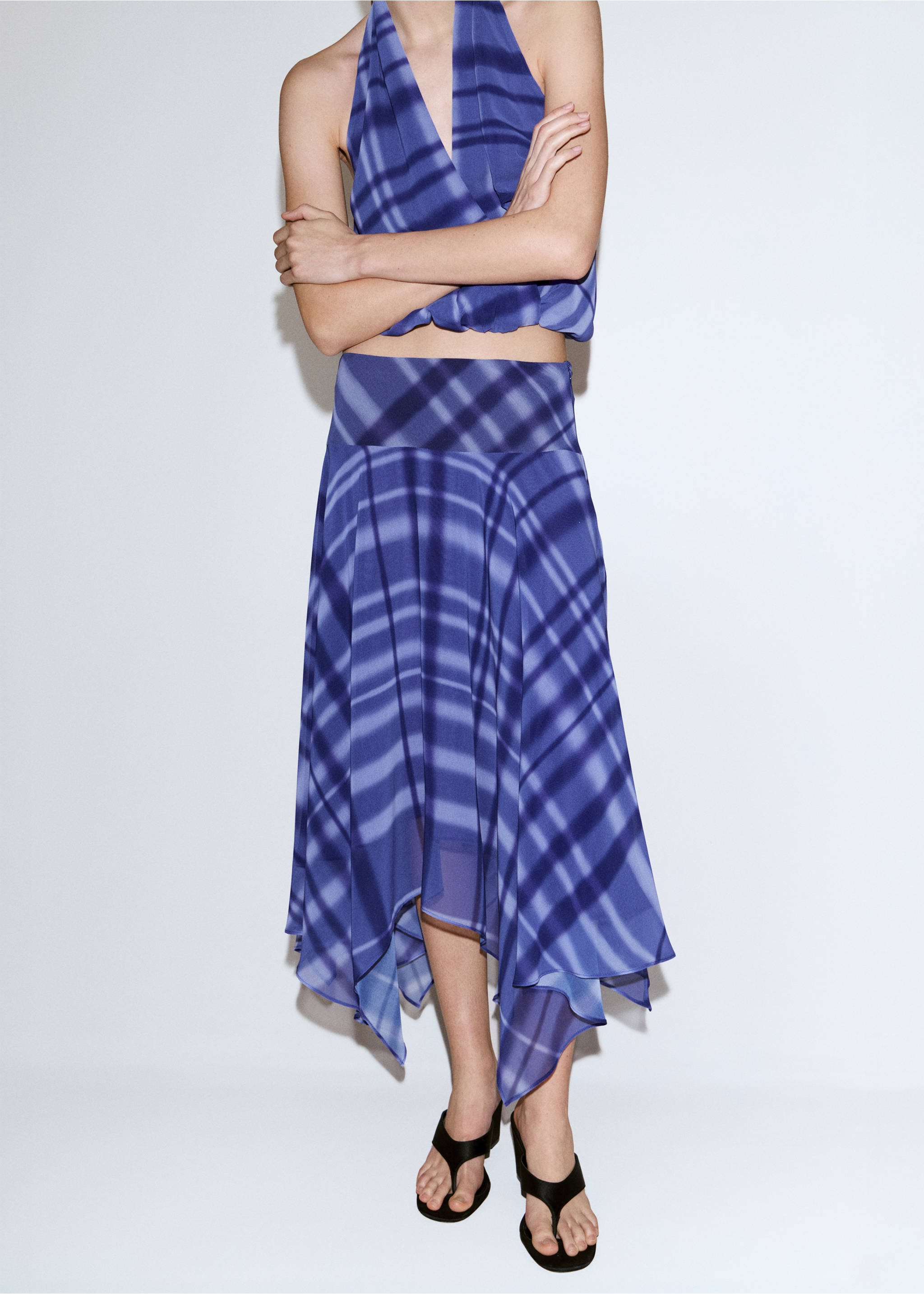 Rok panjang flare - Tampilan Sedang, Biru. Ref: 37071463-01.