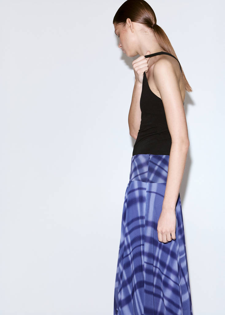 Long flared skirt — Blue