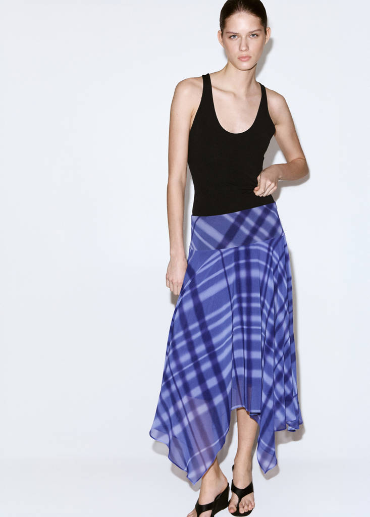 Long flared skirt — Blue