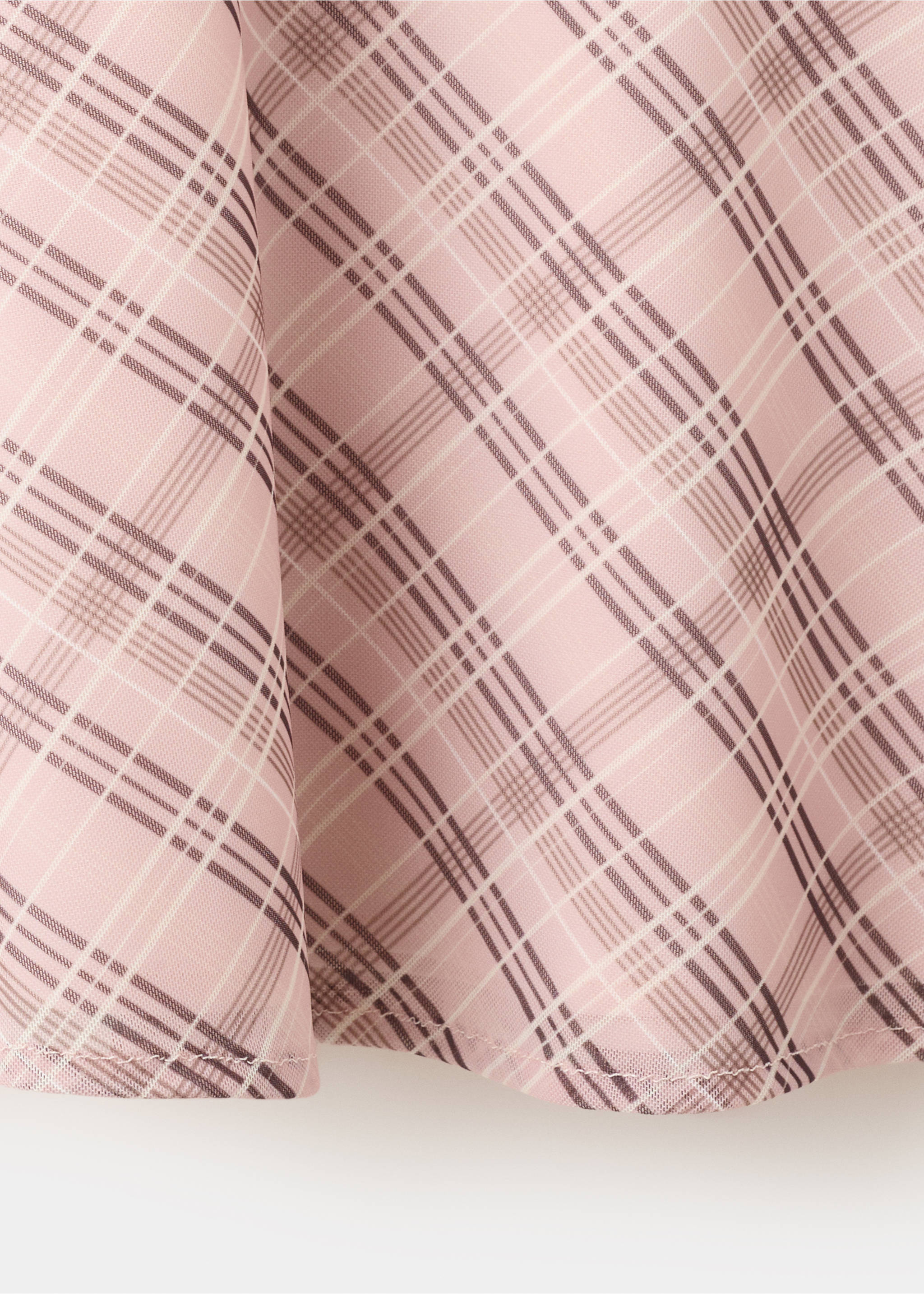 Gathered check dress - Details of the article 0, Pink. Ref: 37071464-00.