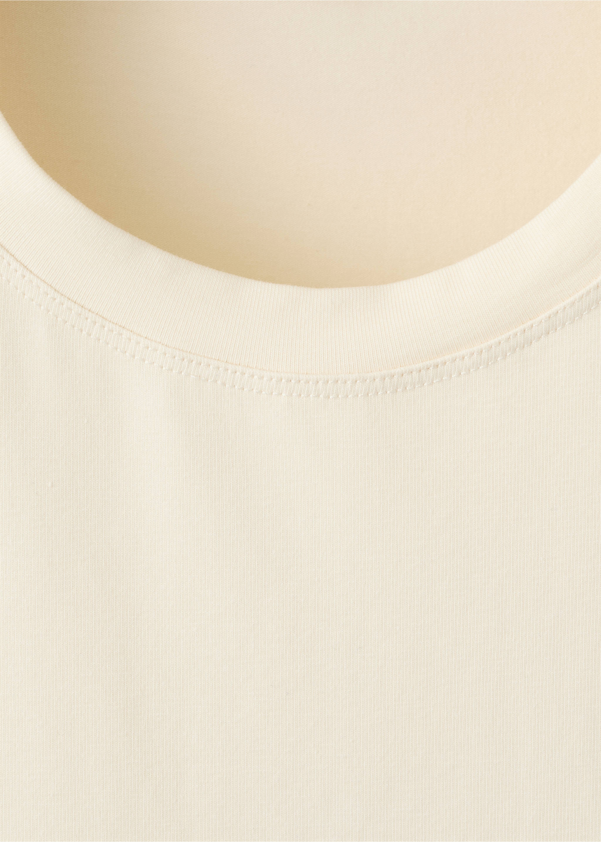 Cotton dress with gathered sides - Details of the article 8, Vanilla. Ref: 37071465-00.