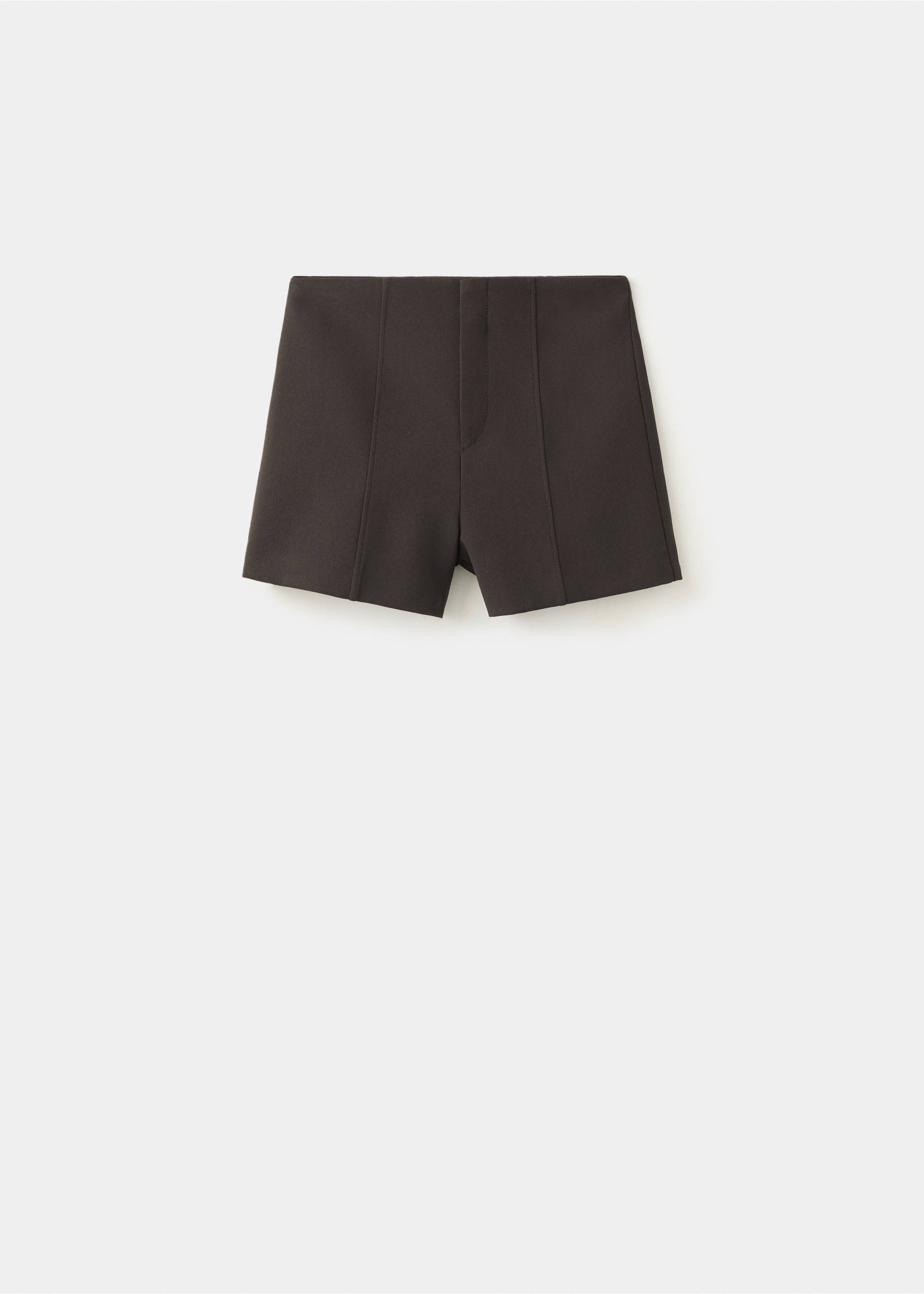 Plain short tab-top curtains - Article without model, Chocolate. Ref: 37071466-00.